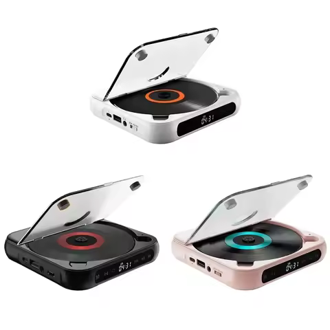 Bluetooth-Compatible CD Player LCD Screen Car CD Player A-B Repeat 1200 MAh Battery Friend Family St