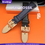 Apply To FOSSIL BQ1007 BQ1009, 20mm Black & Brown Top Grain Cowhide Watch Strap Replacement Accessor