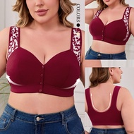 Plus Size Bra 40-52 Cup C D E F G Big Size Wireless Bra Front Closure Push Up Seamless Bra Woman Spo