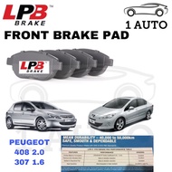 LPB e-PRO SEMI METALLIC FRONT BRAKE PAD PEUGEOT 408 2.0 307 1.6 CITROEN C4 (2004-2010) 207 CC 1.6