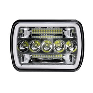 ANMINGPU ไฟหน้ารถ LED 5X7นิ้ว 7X6นิ้ว Hi-Lo Beam Halo ลำแสงสูง-ต่ำ Halo DRL ไฟขับรถสำหรับ Jeep Chero