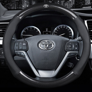 Toyota ที่หุ้มพวงมาลัยหนังคาร์บอนไฟเบอร์ Carbon Fiber Leather Steering Wheel Cover Toyota Camry Altis Vigo Fortuner CHR Vios Yaris Ativ Hilux REVO Avanza Sienta Hiace Commuter Innova Fortuner