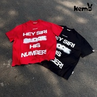 Sleeve t-shirt, HEY SIRI printed, loose fit, both men and women can wear it (Supo Shop)