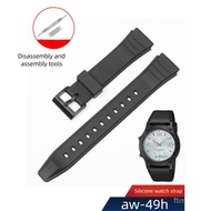 Convex End Silicone Watch Band 20mm For AW‑49H AW‑44H AW‑45H‑1BVH Sports Waterproof Sweat‑Proof Watc