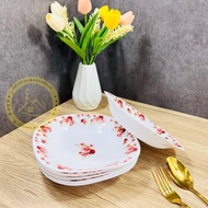 ROSE DELIGHT | OPAL 🇲🇾 9" Dinner/Soup Plate (6pcs) Giacomo Opal Glassware Giacomo Dining Set Pinggan