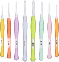 Katech Inline Crochet Hooks Set for Beginners, 8 Pcs 2.5mm-6mm(C-J) Non Slip Crochet Hooks Ergonomic