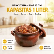 Diameter 16cm - 1 Liter | Pottery Pot Gudeg Boiling Pot Boiling Boiling Pot Jamu Clay | My Jogja Pot