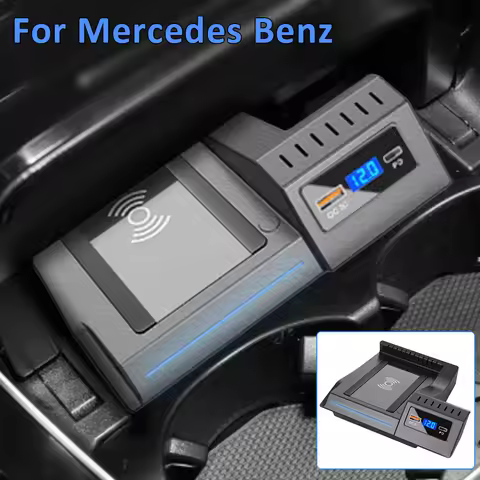 Plug and Play Wireless Charger For Mercedes Benz AMG C43 C63 GLC43 GLC63 W205 X253 phone Holder Fast
