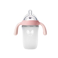 Creative Silicone Baby Bottle Newborn Wide Mouth Baby Bottle with Handle Straw Baby Bottle Maternal Baby Products