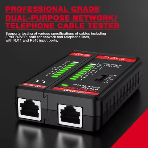 HABOTEST HT812A Network Cable Tester 8P/6P/4P/2P Cable lan Tester Networking Wire Telephone Line Det