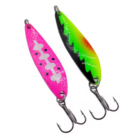 Fishing Lure Nice Color Spoons Curve Surface Rotation Sequins 10g 5.1cm Artificial Metal Lures Hard 