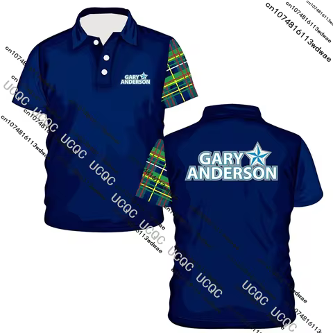 New Gary Anderson Replica Jersey Dart Sports Zipper Polo Shirt Sports Dry Quickly Men's T-Shirt Chil