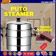♗Original 3 Layers Steamer for Puto 3 Layer Siomai Steamer Stainless Cookware Multifunctional