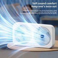 Powerful Dual Head Fan, 2x Cooling Effect, 3 Speed Mini Desk Fan With Quiet Operation, Options For H