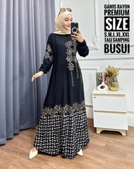 ( S M L XL XXL)Temukan Gamis twill rayon pelangi gamis twill tidye gamis twil rayon super - Motif Bi