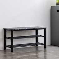 【拜爾家居】大理石紋穿鞋椅