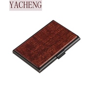 YACHENG ID Credit Card Holder Wooden Fashion Display Stander Office Supplies Stainless Steel Cards C