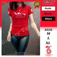Baju Kaos 17 Agustus Atasan Senam Fitnes Gym Training Wanita Merah