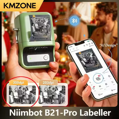 NiiMbot B21Pro 300DPI Mini Thermal Printer Barcode Label Maker Bluetooth Portable Adhesive Label Pri