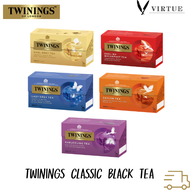 ทไวนิงส์ Twinings Classic Black Teas, Earl Grey, English Breakfast, Lady Grey, Finest Ceylon, Darjeeling (25 Tea Bags)