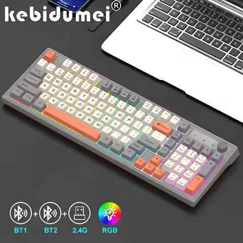 K98 2.4G Bluetooth Dual-mode Wireless Keyboard RGB Backlight Gaming Keyboard Mechanical Feel Multi-f
