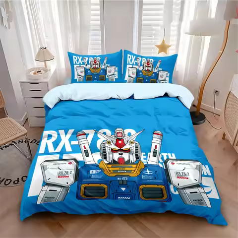Anime Mobile Suit Bedding Set 3D printing G-Gundam Duvet Cover Set Children's Bedding Set King Twin 