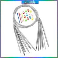 Dark H Circular Knitting Needle Set 9 Size From 2mm To 6mm Durable Metal