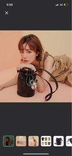 全新✨grace gift 迪士尼 米奇款 抽繩水桶包  黑色 gu uniqlo #25女王節