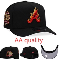 AA quality New Era Atlanta Braves 150th Anniversary Black Fire Edition 59Fifty fitted hat 9Forty A-f