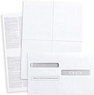 Blank 2019 W2 4-Up Tax Forms,100 Employees kit, With Self-Seal Envelopes,Instructions in Back of the