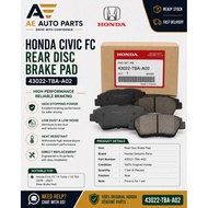 [Ready Stock] Honda Civic FC TEA TBA 1.5 Turbo 1.8 Rear Disc Brake Pad 2016-2021 43022-TBA-A02 | AE 