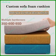 Custom 35D, 50D, 60D, and 65D foam cushions for bay windows, sofas, and beds. High-density foam that