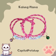 Opal Cat Necklace, Bell Cat Necklace, Name Cat Necklace