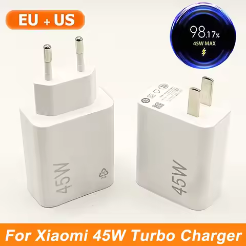 For Xiaomi 45W EU US Charger Turbo Fast Charge Adapter 6A Type C Cable For Mi 15 14 Redmi 15C Poco C