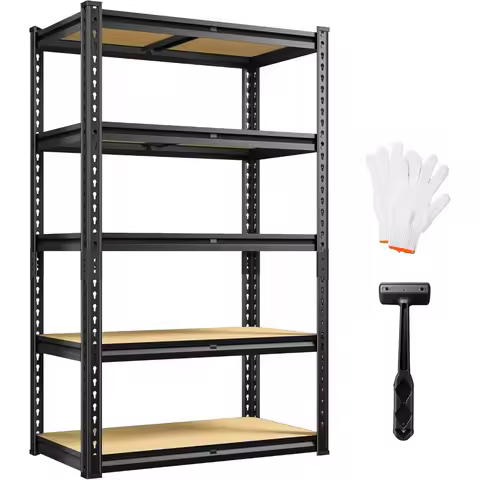 5 Tier Storage Shelves 2020LBS,Adjustable Heavy Duty Metal Shelving Unit for Garage Kitchen Pantry W