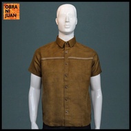 Obra ni Juan Cyclist Fit Polo Barong With Print - Brown (#2635)