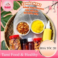 [LOẠI NGON] [COMBO MINI] Bánh tráng phơi sương 150g muối tép hành phi 100g bơ 100g hũ tóp mỡ (Tặng 2