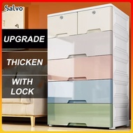 【NEW】Plastic Drawer Baju 5 Layer With Lock Storage Drawer Cabinet/Plastic Drawer Storage Cabinet/Alm