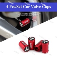 4Pcs/Set Metal Dustproof Car Tire Valve Caps Auto Tyre Air Taps Wheel Parts Accessories for Lancer e