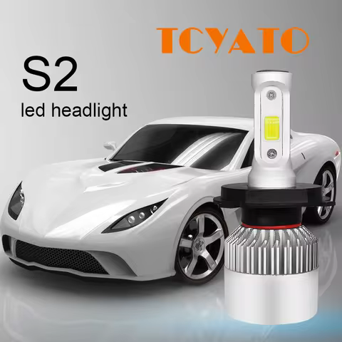 2pcs Car S2 Headlight Bulbs LED H1 H7 H4 9005 9006 Auto 72W 8000LM 6500K No Error Lamp Low High Beam