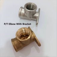 1/2" (15mm) Stainless Steel / Brass P/T Elbow With Bracket