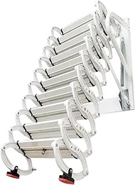Attic Telescopic Ladder Titanium-Magnesium Alloy Folding Ladder Non-Slip Steps Load 400kg/880lb Wall