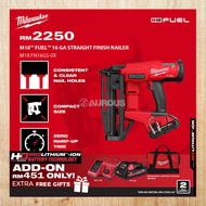 MILWAUKEE M18 FUEL 16GA STRAIGHT FINISH NAILER M18 FN16GS-0X (BARE TOOL)
