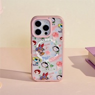 飛天小女警童趣亂花極光霧透MagSafe iPhone手機殼