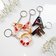 GANTUNGAN Driedflower Resin art Initial Letter Keychain - Decoration l Key l Resin l Souvenir l Bag 