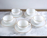 法國Arcopal乳白色玻璃杯套裝