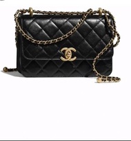 Chanel 24c black gold flap bag 金球 雙 包 袋