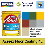 ☃ ☇◑ Davies Acreex Rubberized Floor Paint 4 Liters Acreex Reducer Gallon All Colors Floor Coating B