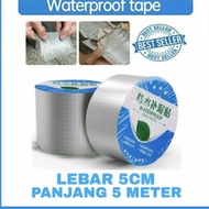 Aluminium Foil Atap Lakban Anti bocor Tape Waterproof 5cmx5m serbaguna