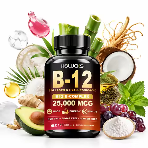 Vitamin B12 Capsules, with MSM, Marine Collagen, Support Mood & Mental Focus, Heart, Skin, Bone & Ne